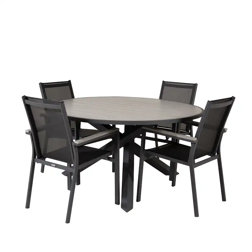 Matgrupp Venture Home Pincy Ø140 med 4 Pincy Stolar