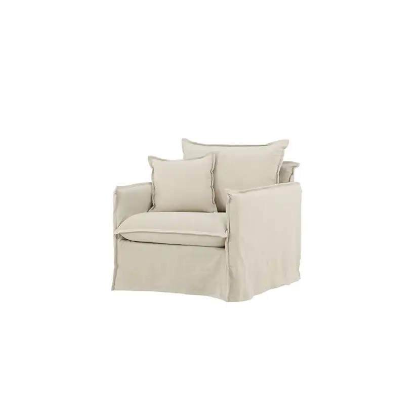 Nova 1-seat - Wood / Beige Linen Beige