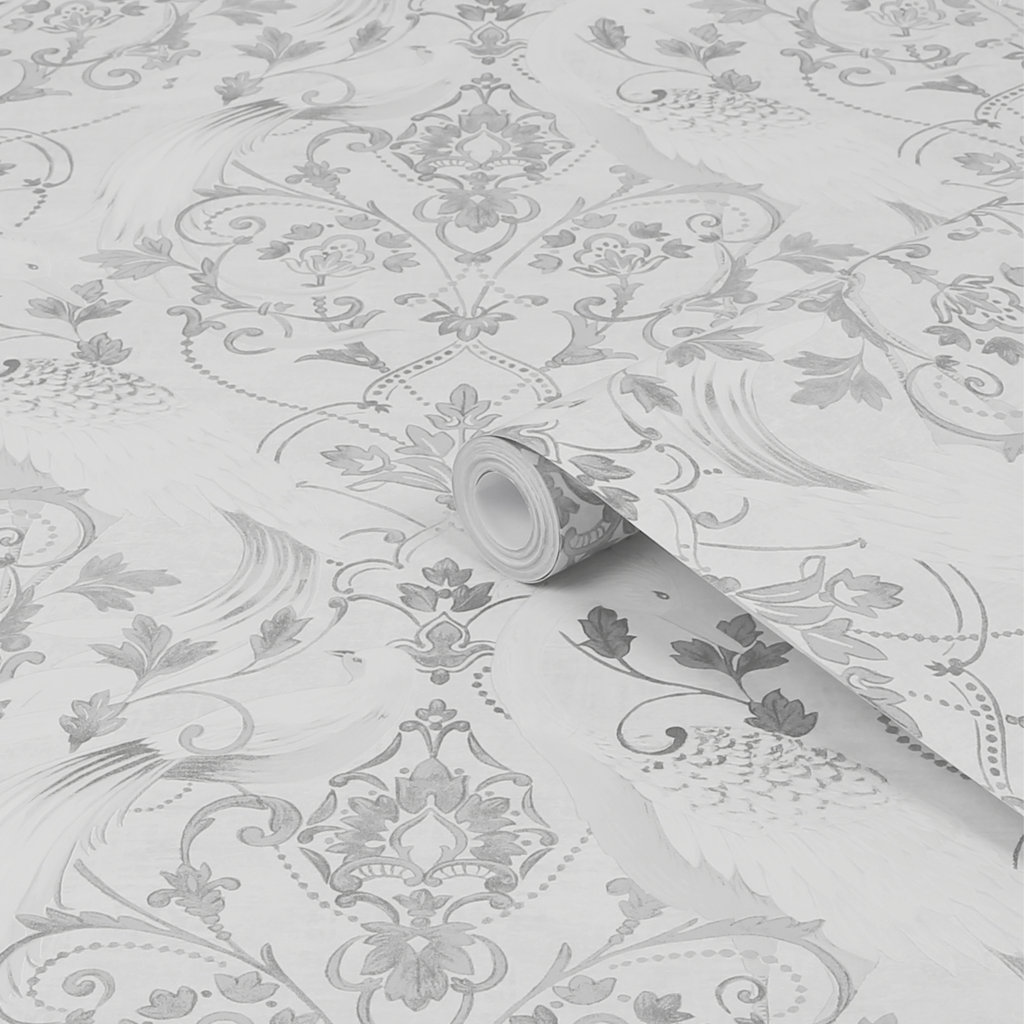 Tapet Laura Ashley Tregaron Silver 119868 EasyUp, Mönstrad Silver