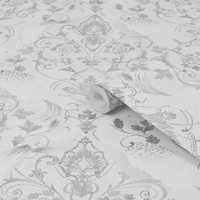 Tapet Laura Ashley Tregaron Silver 119868 EasyUp, Mönstrad Silver
