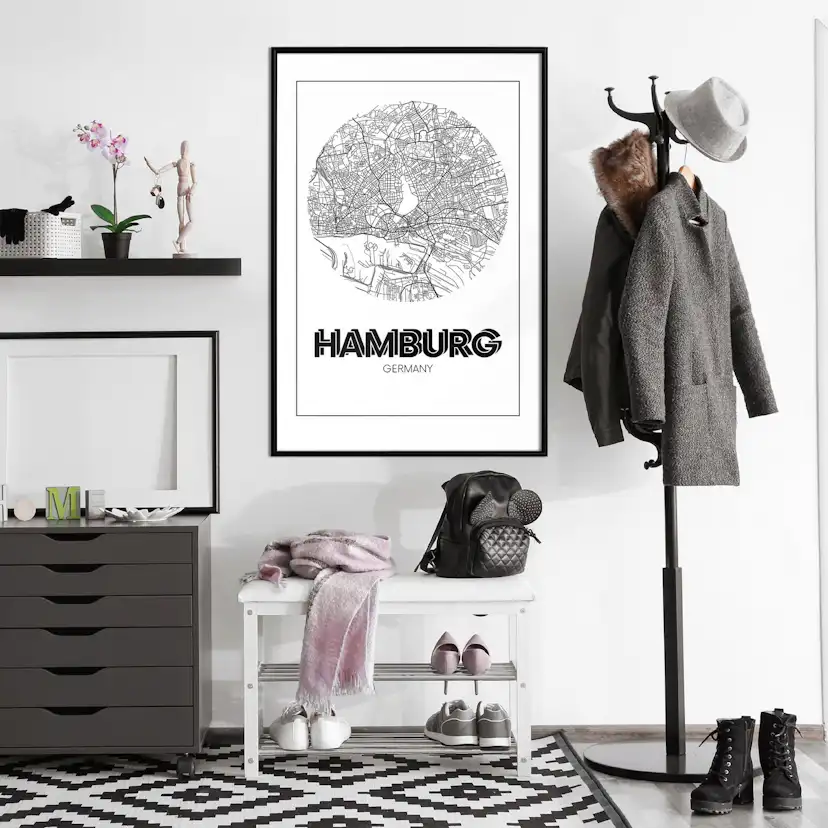 Poster Artgeist Affisch Retro Hamburg