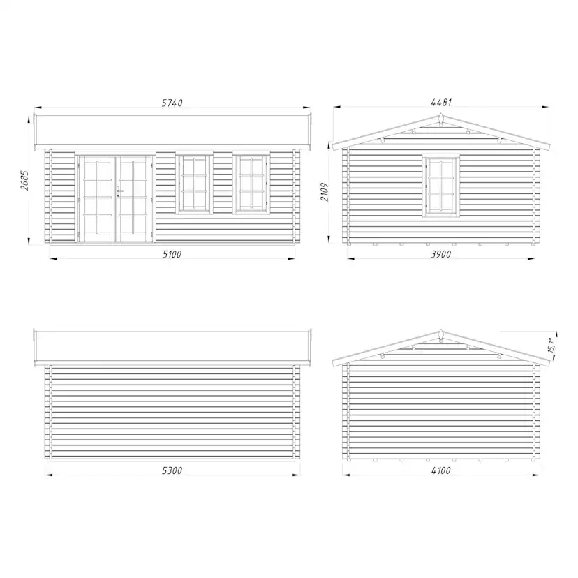 Iris 19,1 m2 PNT7042W2 Ljusgrå/Vit