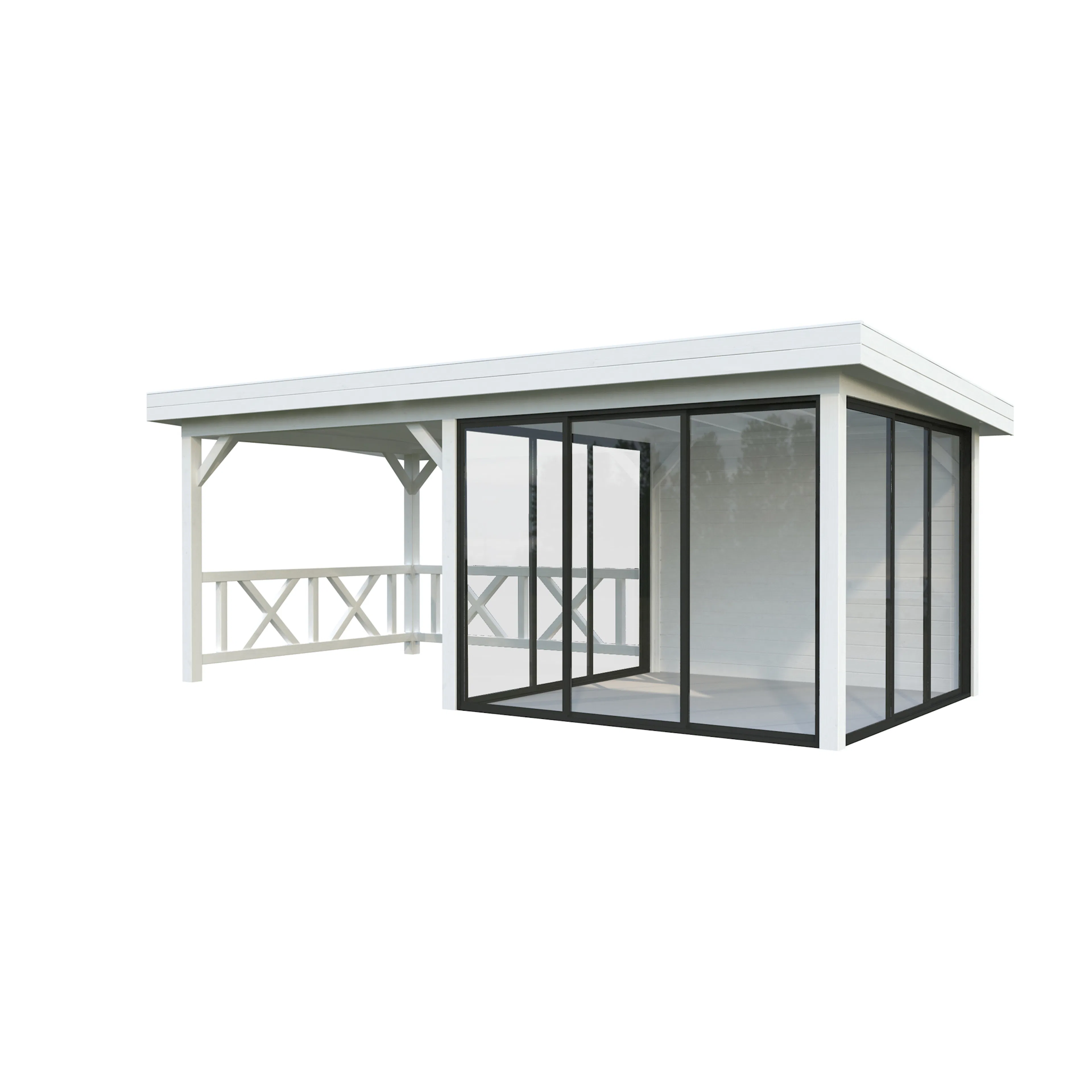 Lenna 16,6 m2 Set 704 Slide Plus PNT9016W5 Målad vit RAL9016
