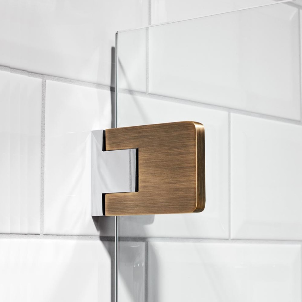 Duschhörna Alterna Capo 800x800 mm Klarglas Täckkopor i Borst LxB: 780x780 mm, Beslag: Borstad Brons