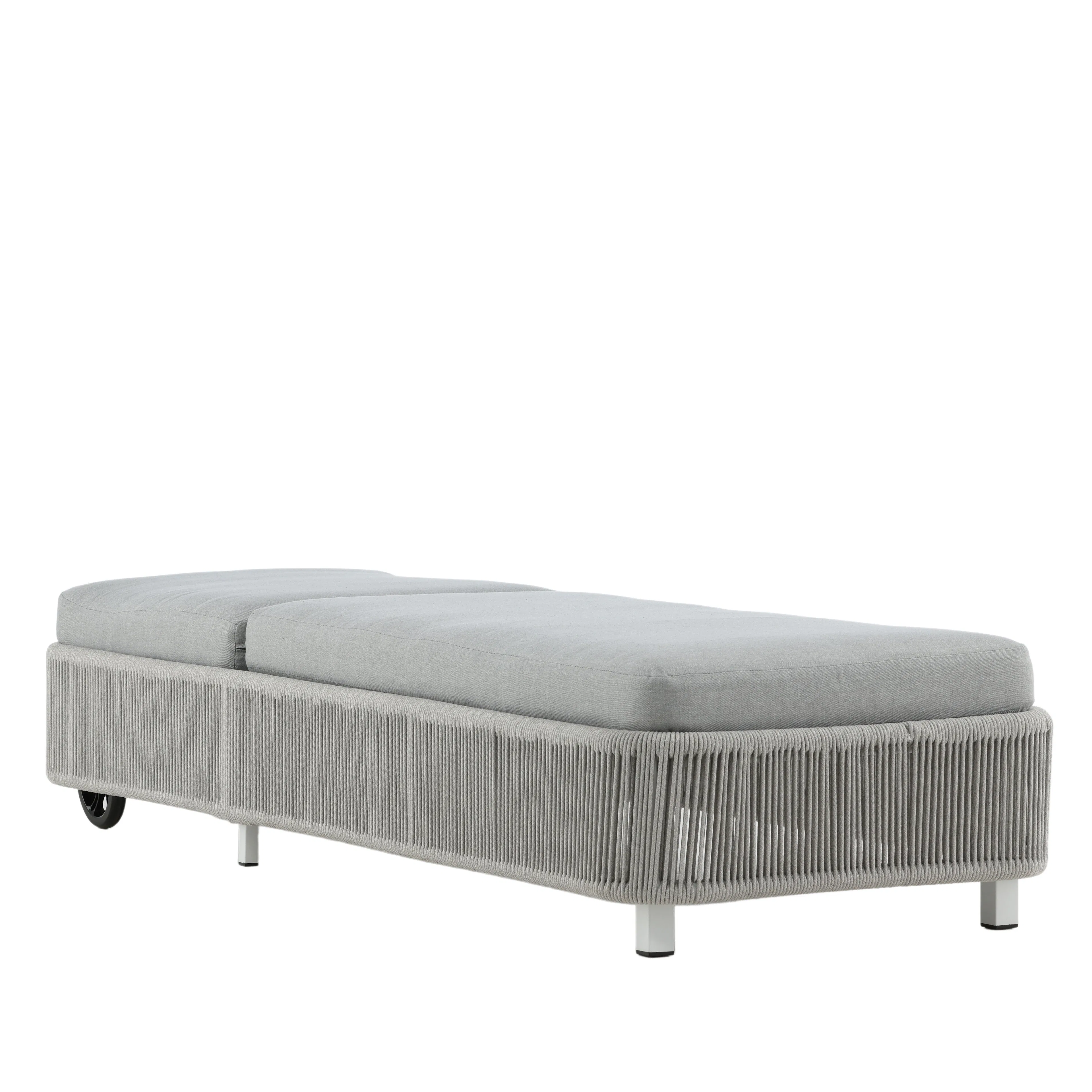 Virya - Sun Lounge inc. Cushion- White / Grey - Rope - Vit, grå