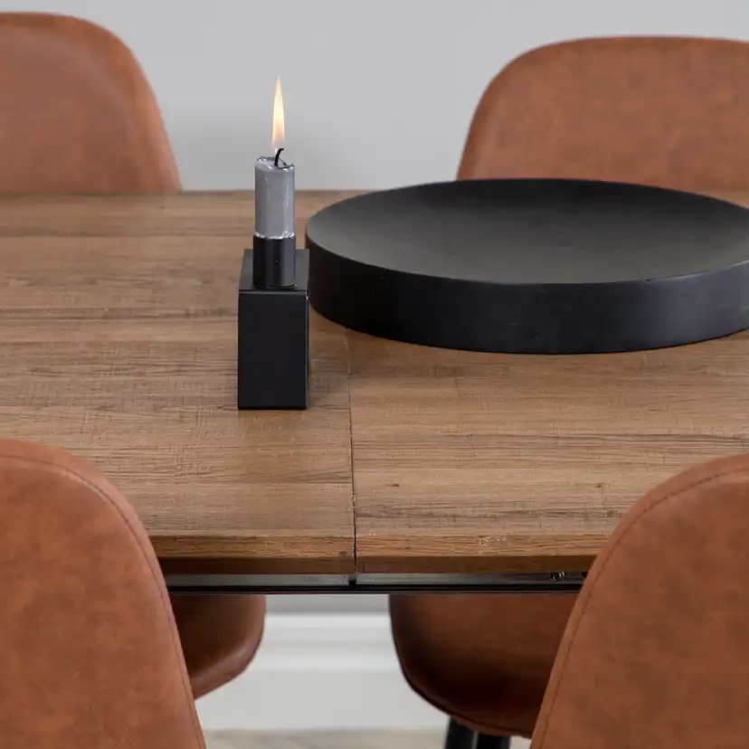 Matgrupp Venture Home Ina med 4 Pobbie Stolar Konstläder Brun