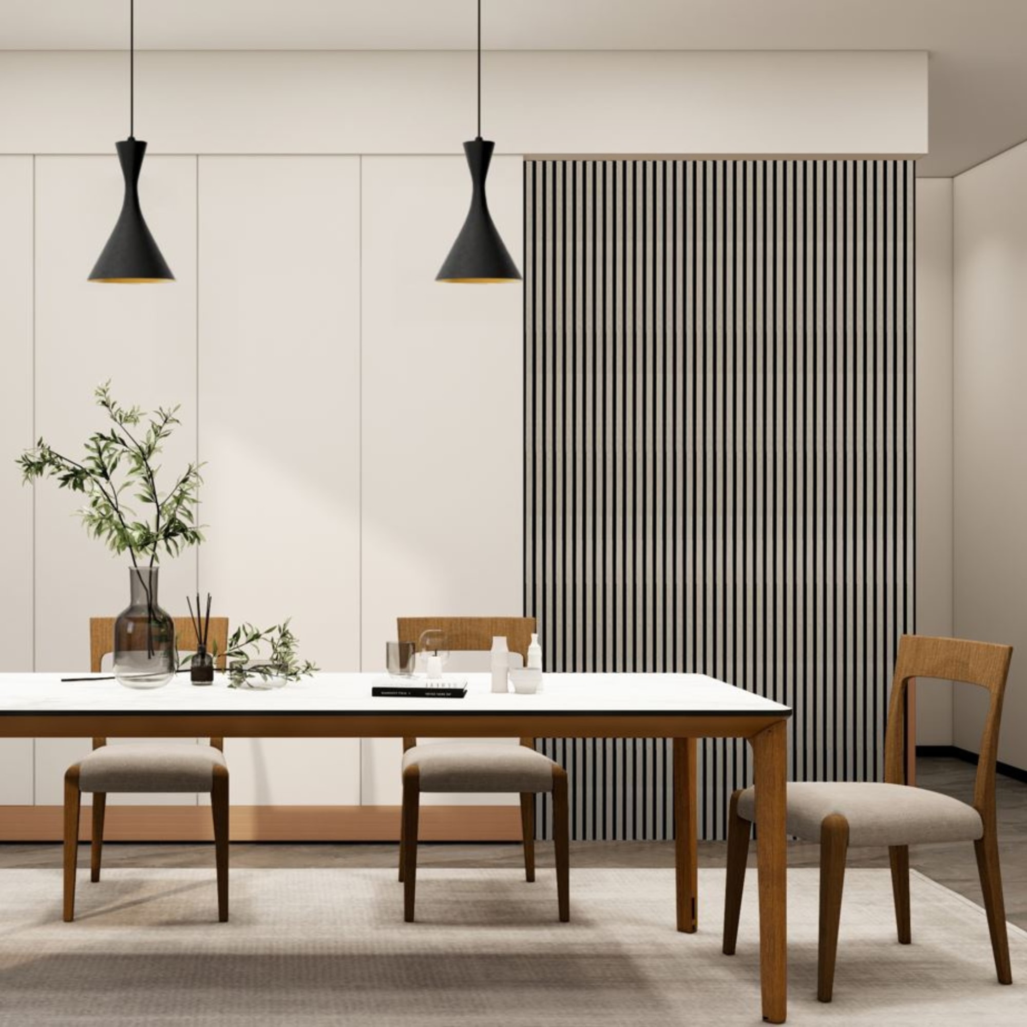 Evella V27 akustikpanel i grå ek med träfaneryta 2400x600 mm Färg: Grå Ek