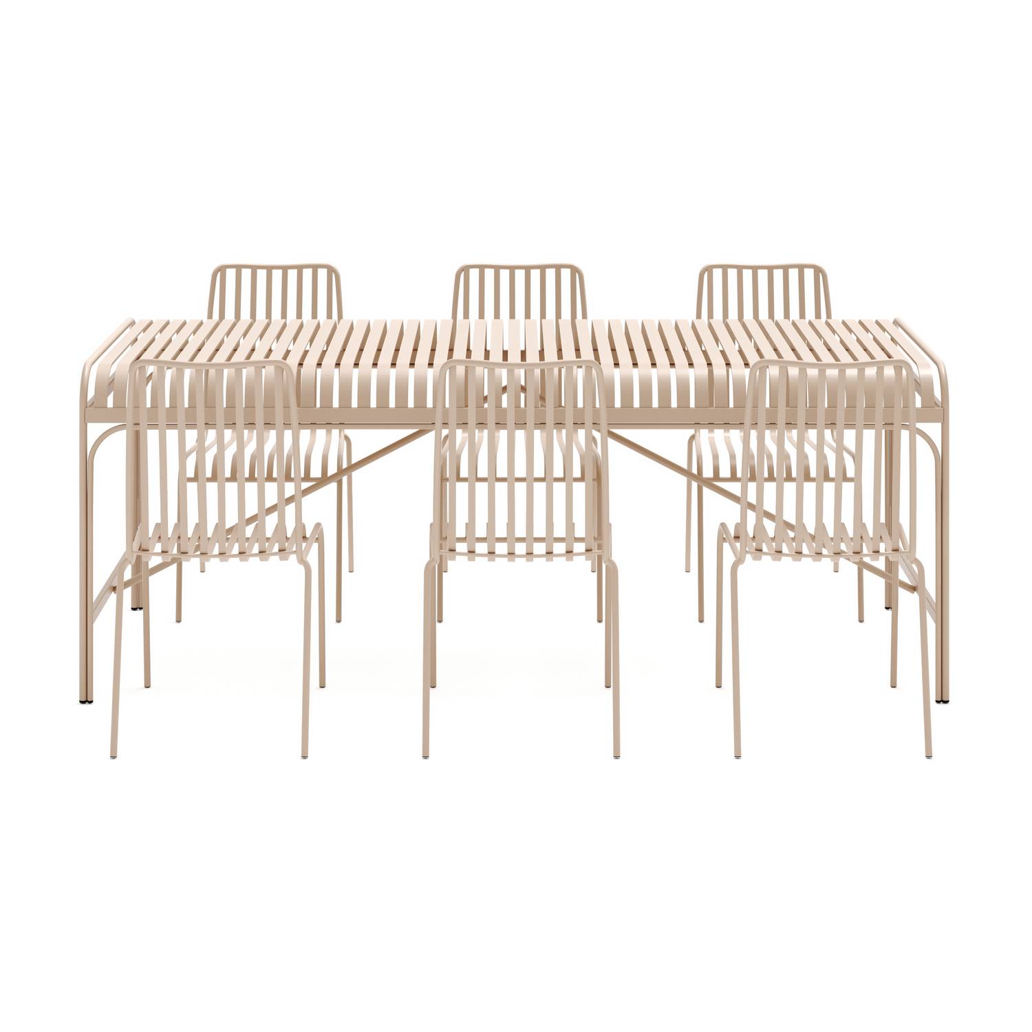 Matgrupp Comfort Garden Jarva Stor Matgrupp Utomhus 200 cm med 6 stolar i metall
