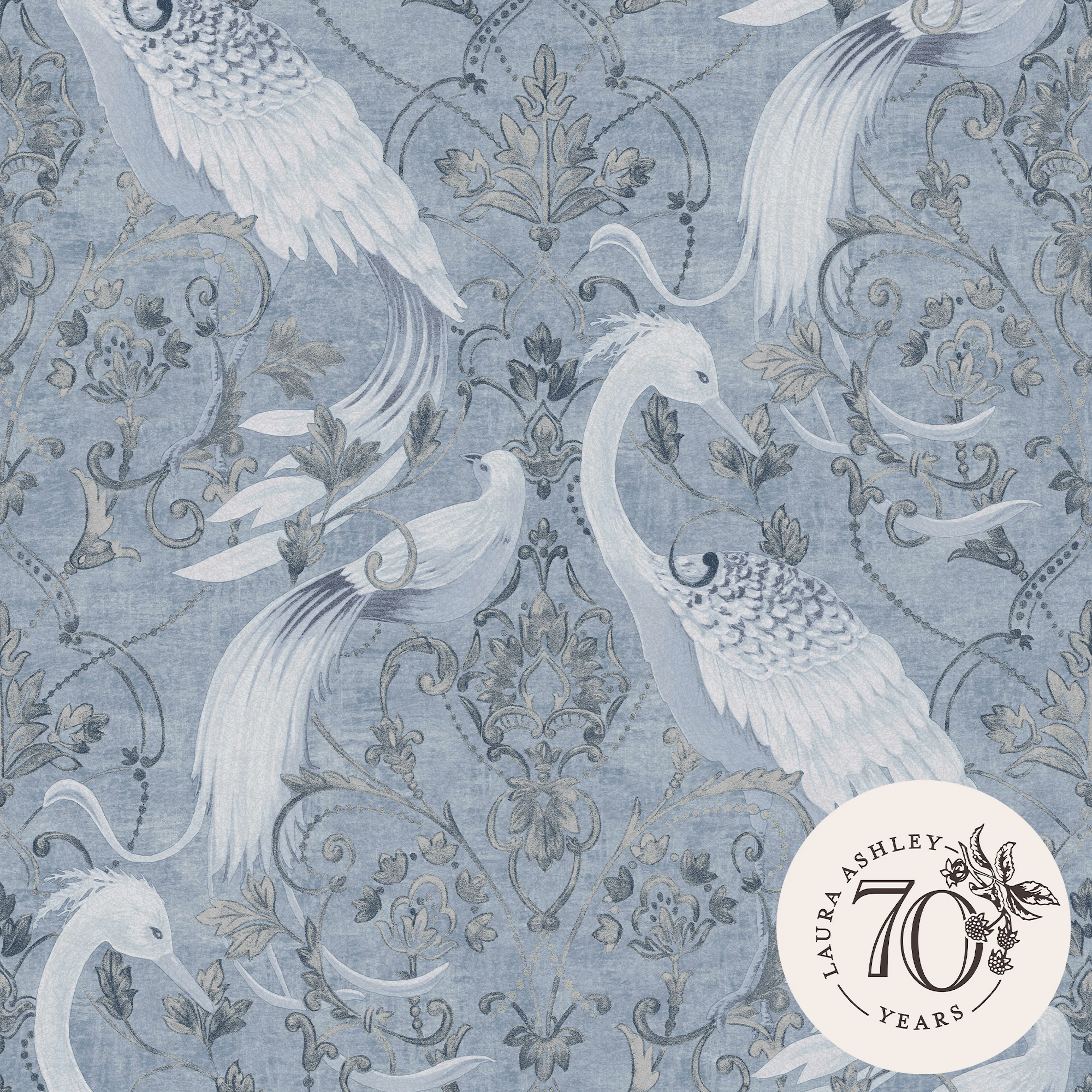 Tapet Laura Ashley Tregaron Midnight Blå 120132
