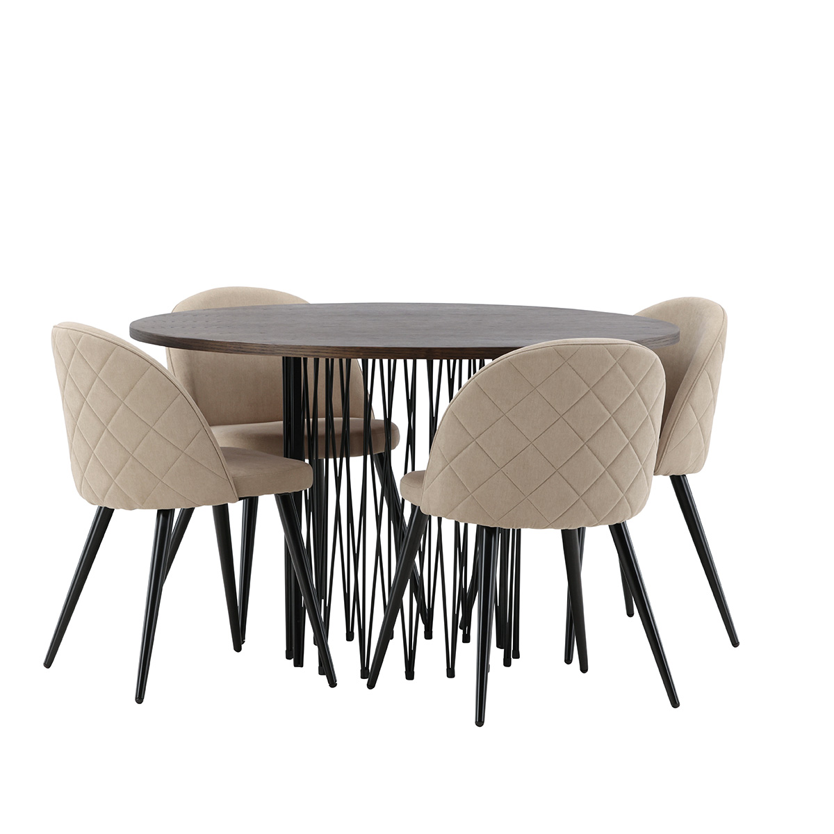 Matgrupp furniture/fashion Stone med 4 Velvet Stitches Stolar
