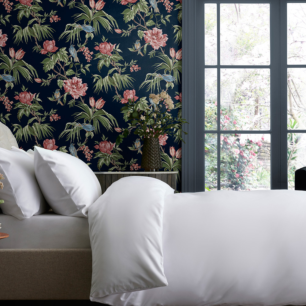 Tapet NEXT Birds & Blooms Navy