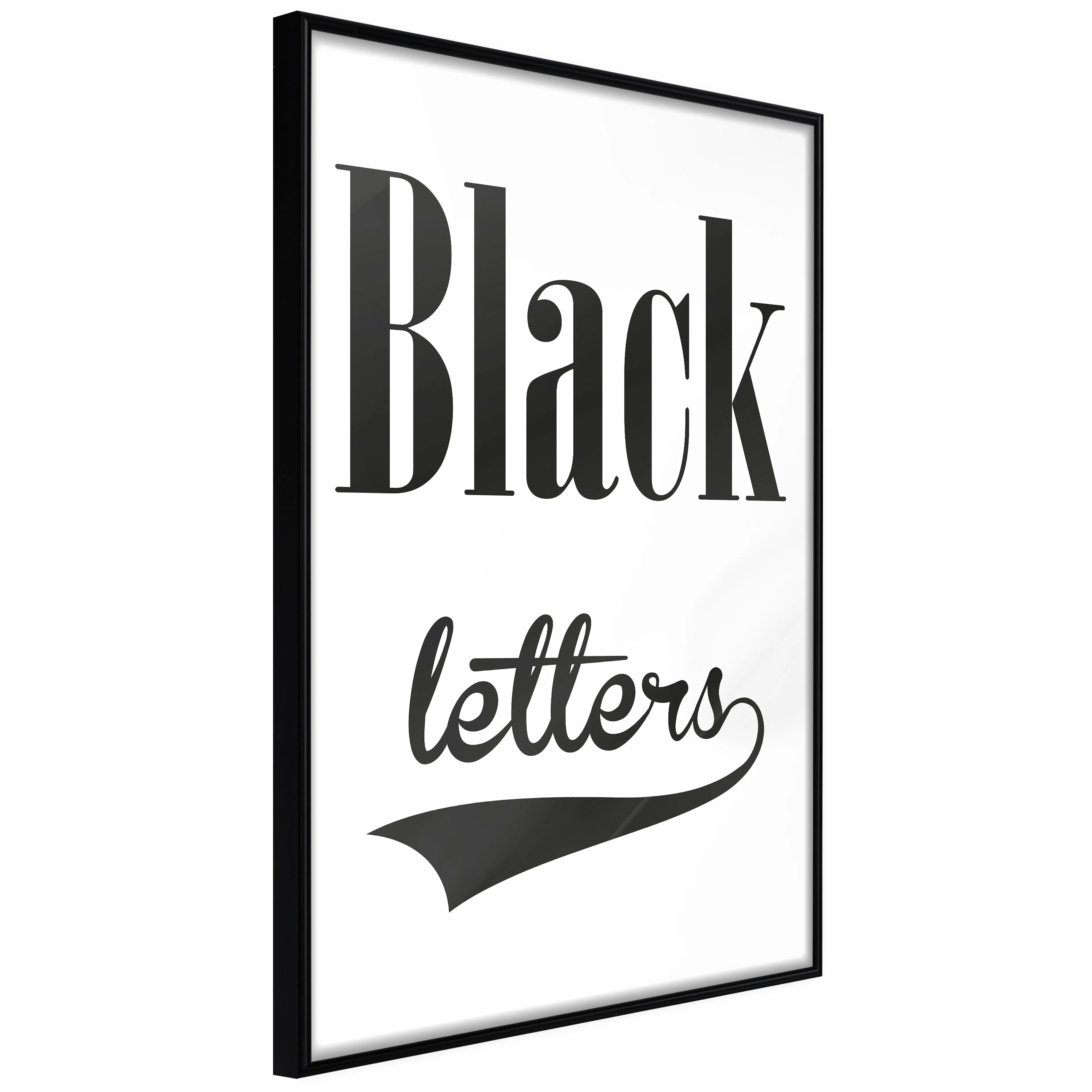 Affisch - Black Letters [Poster] 40x60 Svart ram, 40x60 cm