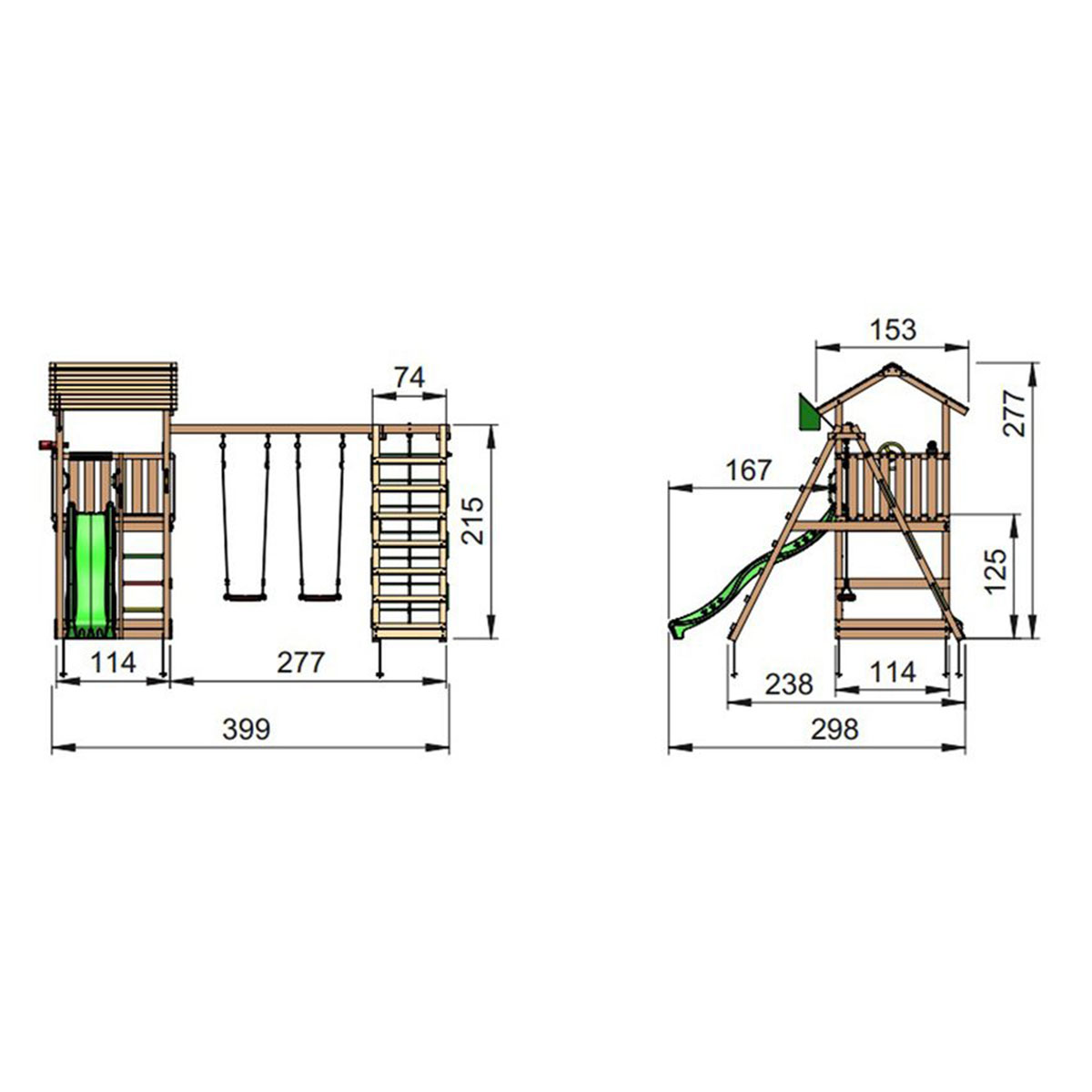 Lektorn Jungle Gym Casa Komplett Inkl Climb Modul X'tra och Rutschkana
