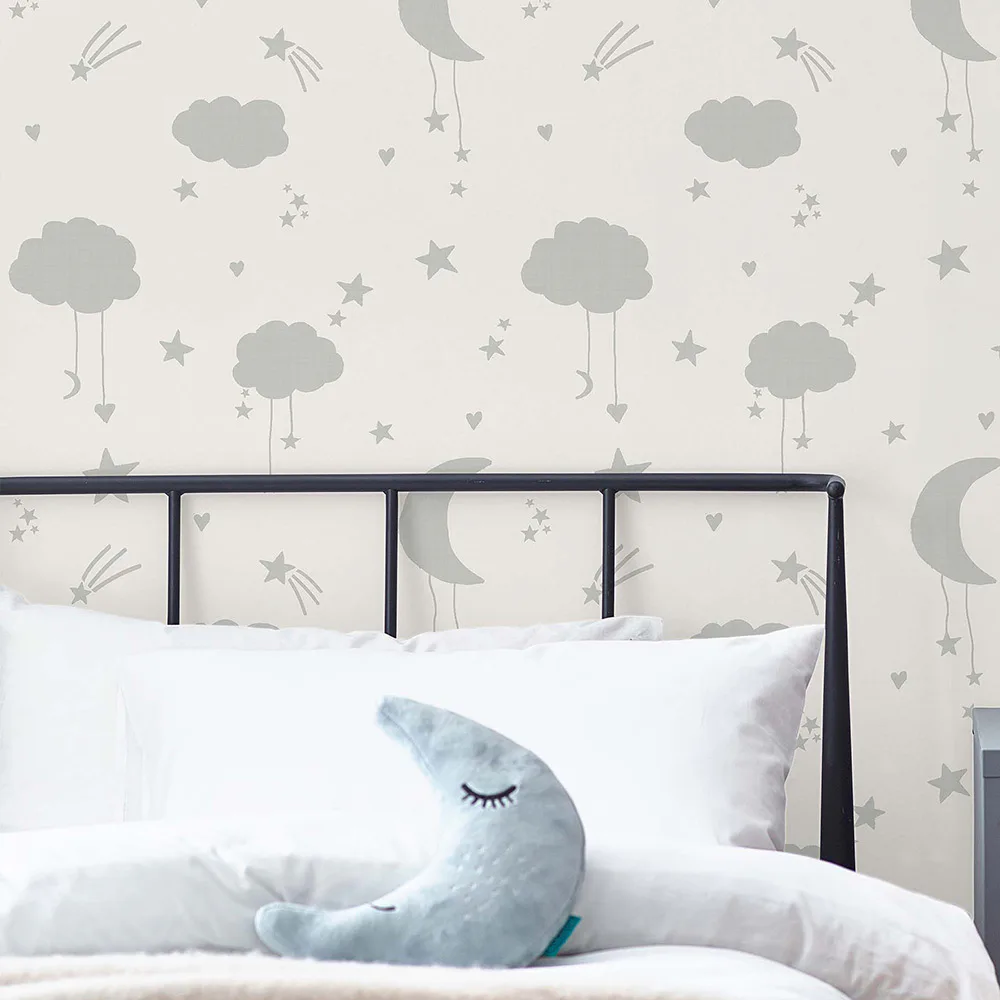 Tapet NEXT Moon & Stars Grey