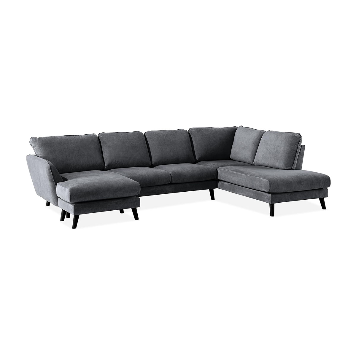 Trend Lyx U-soffa med Divan Vänster Mörkgrå