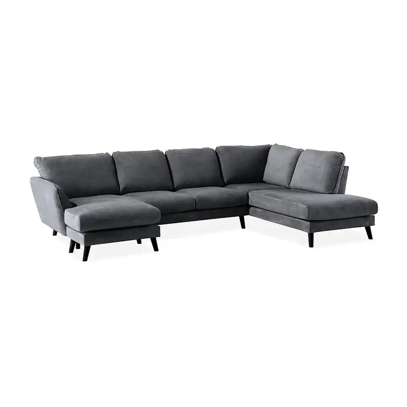Trend Lyx U-soffa med Divan Vänster Mörkgrå
