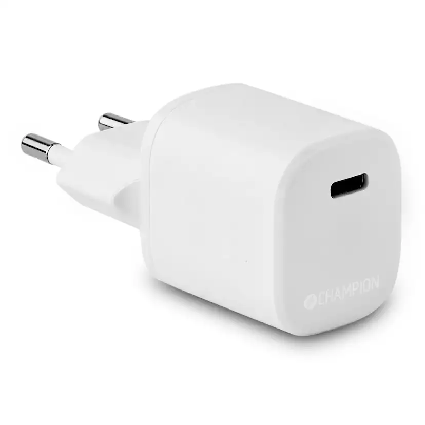 Laddare Champion 20W + USB-C till Lightning Kabel Vit