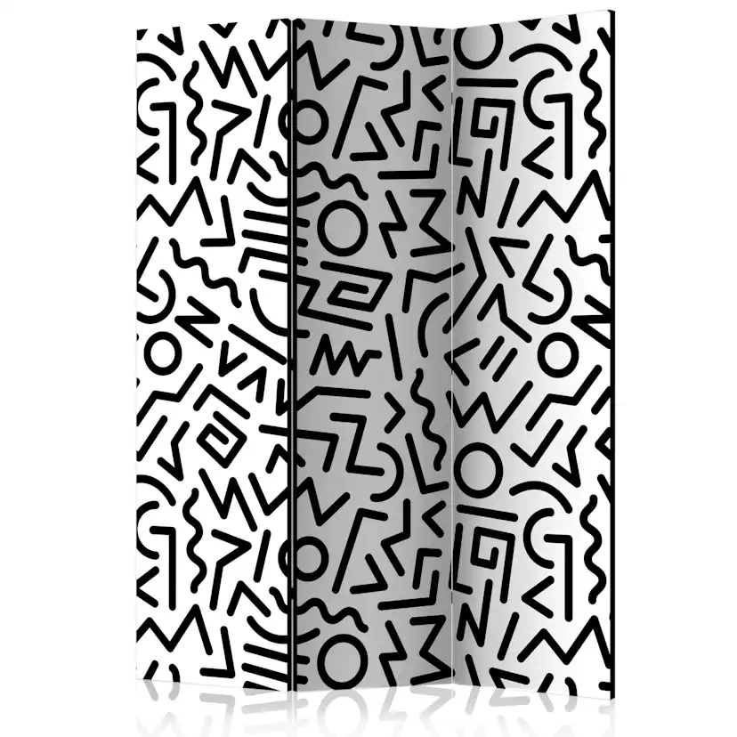 Rumsavdelare Arkiio Black And White Maze 135x172 cm