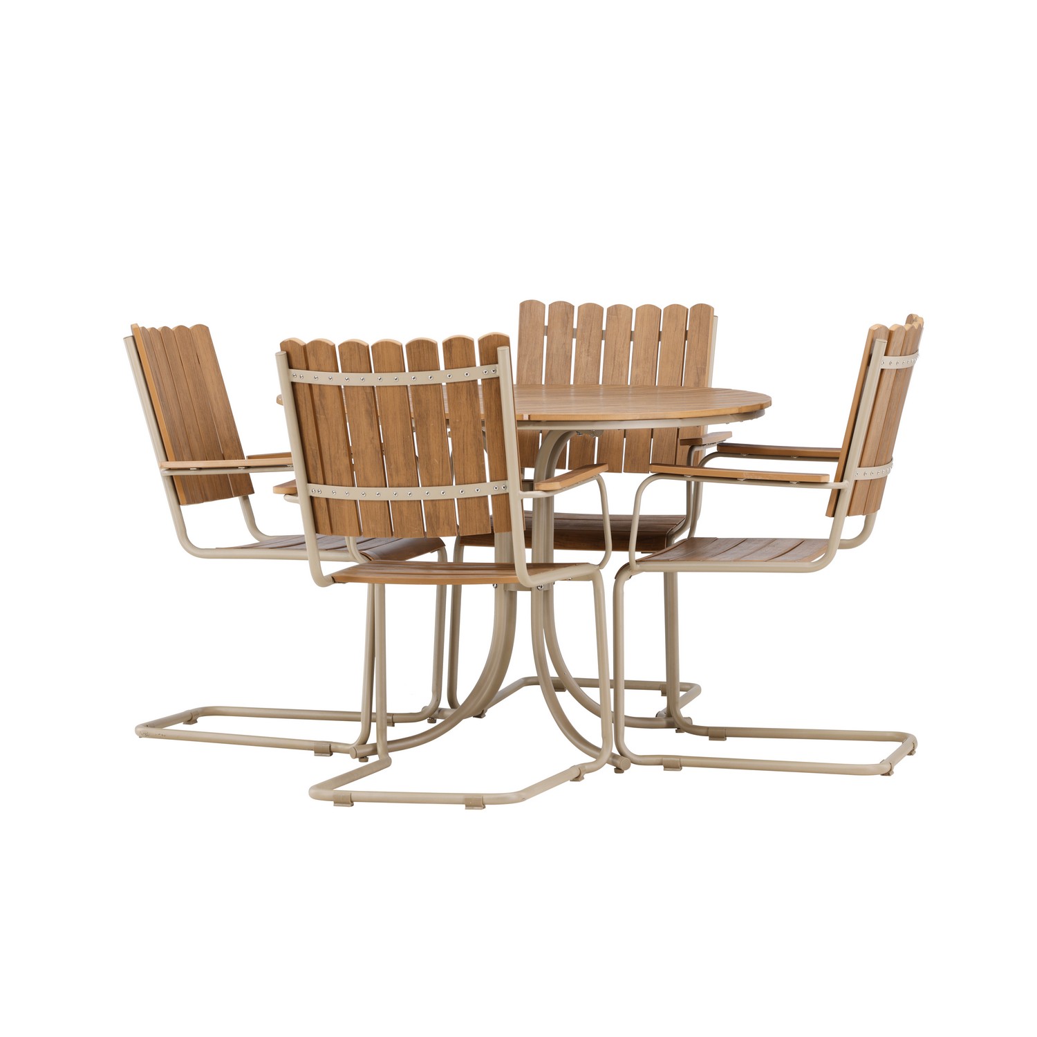 Holmsund Dining Set - Beige / Polywood Beige