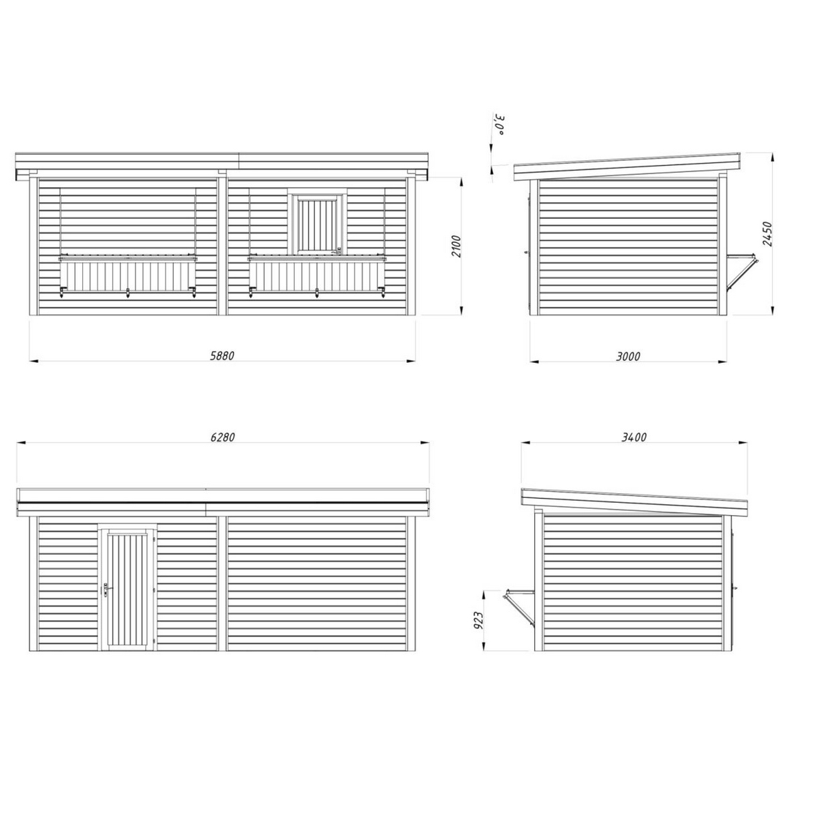 Kiosk Palmako Lenna 16,6 m2 Set 311