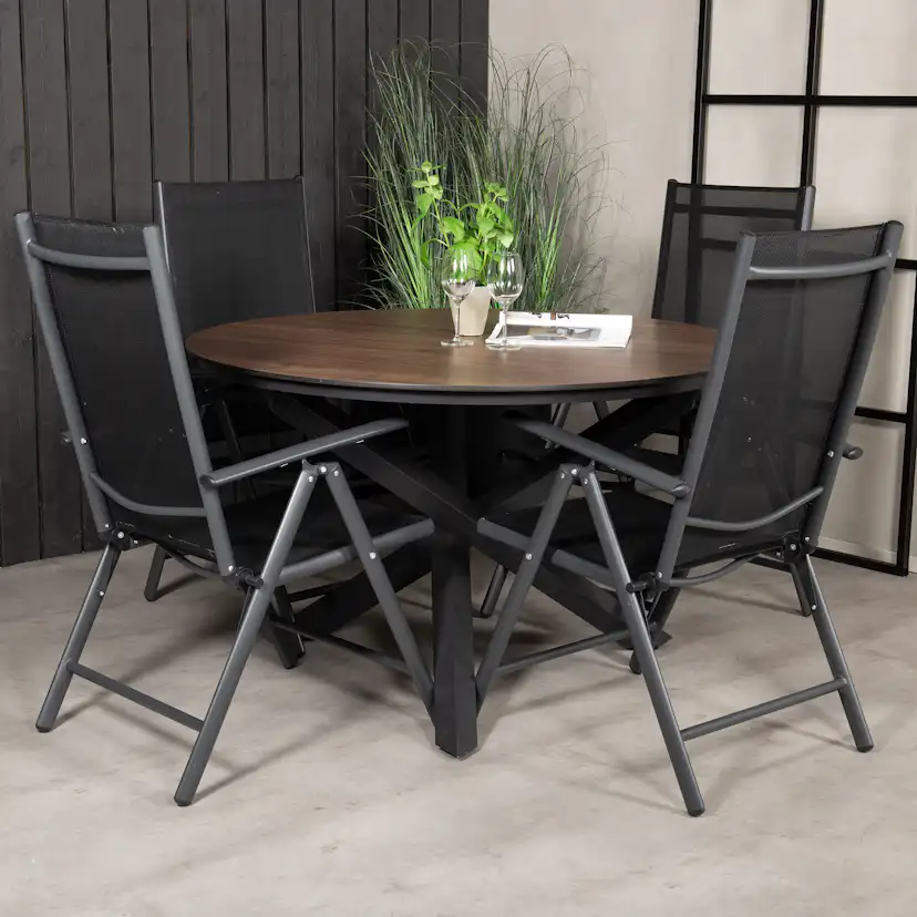 Matgrupp Venture Home Lea Ø 120 med 4 Bront Stolar