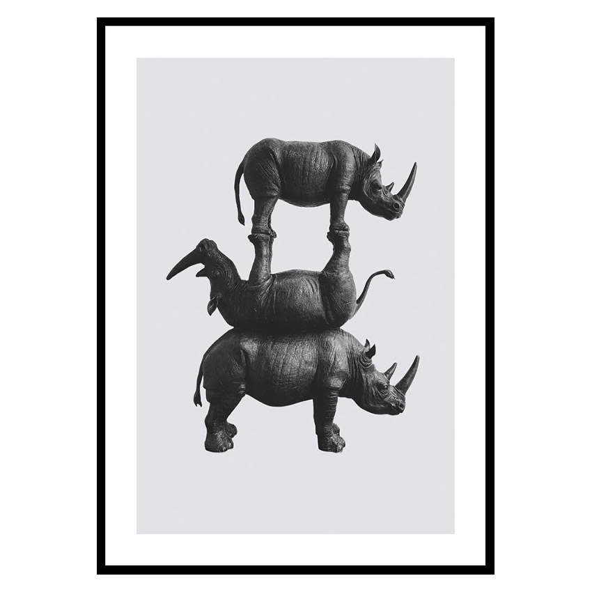 Poster Gallerix Three Rhinos