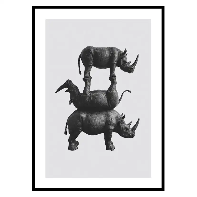 Poster Gallerix Three Rhinos