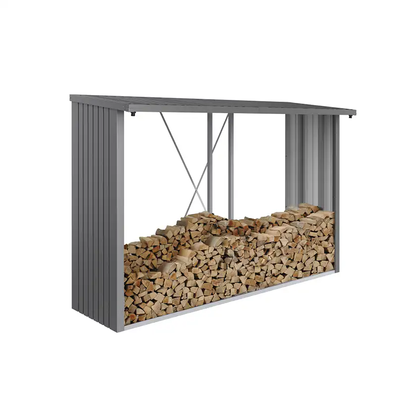 Vedförråd Biohort Woodstock 300 Metallic Kvartsgrå