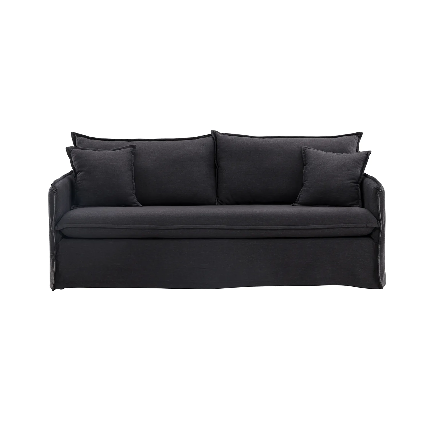 Nova Sofa Wood/ Black Fabric Svart