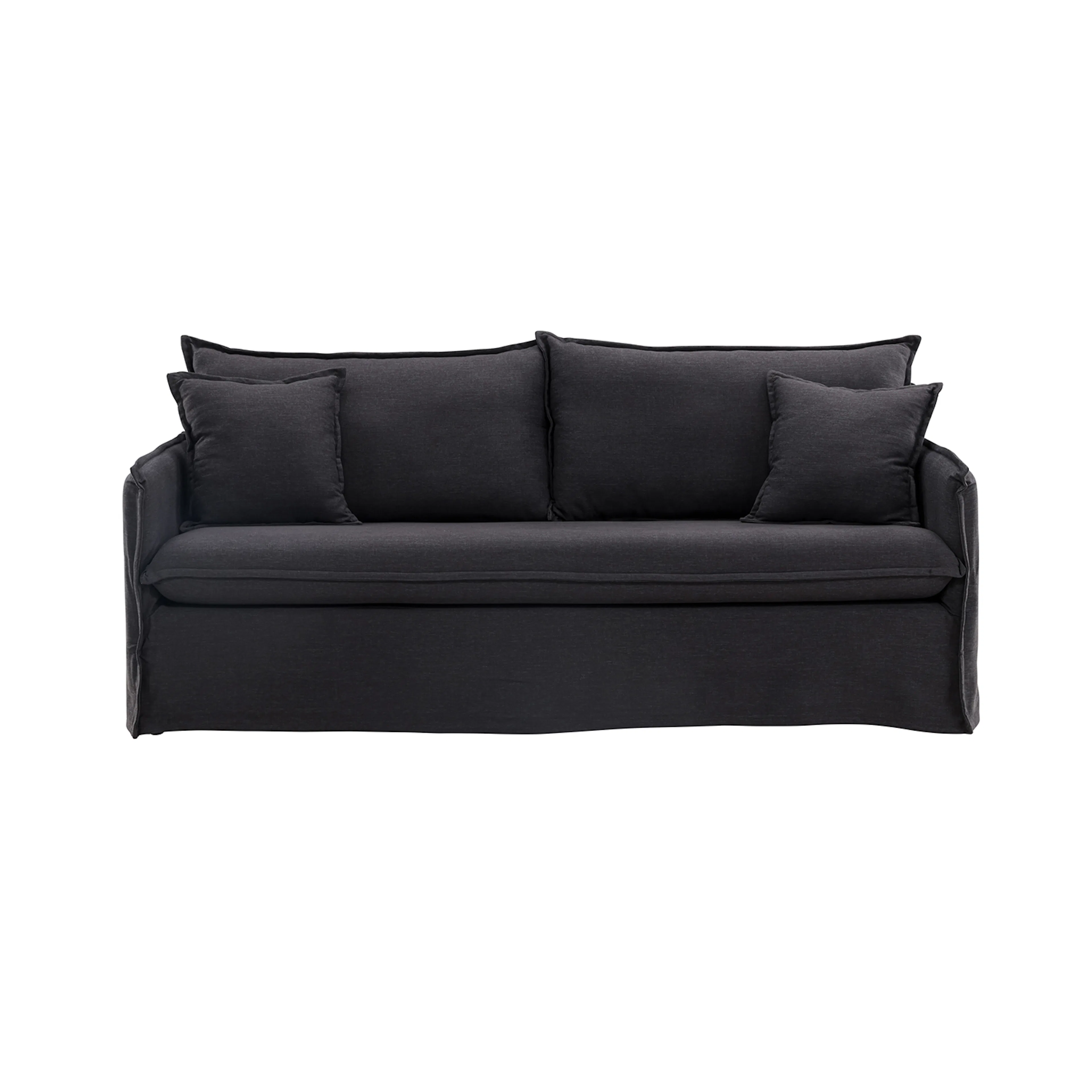 Nova Sofa Wood/ Black Fabric Svart