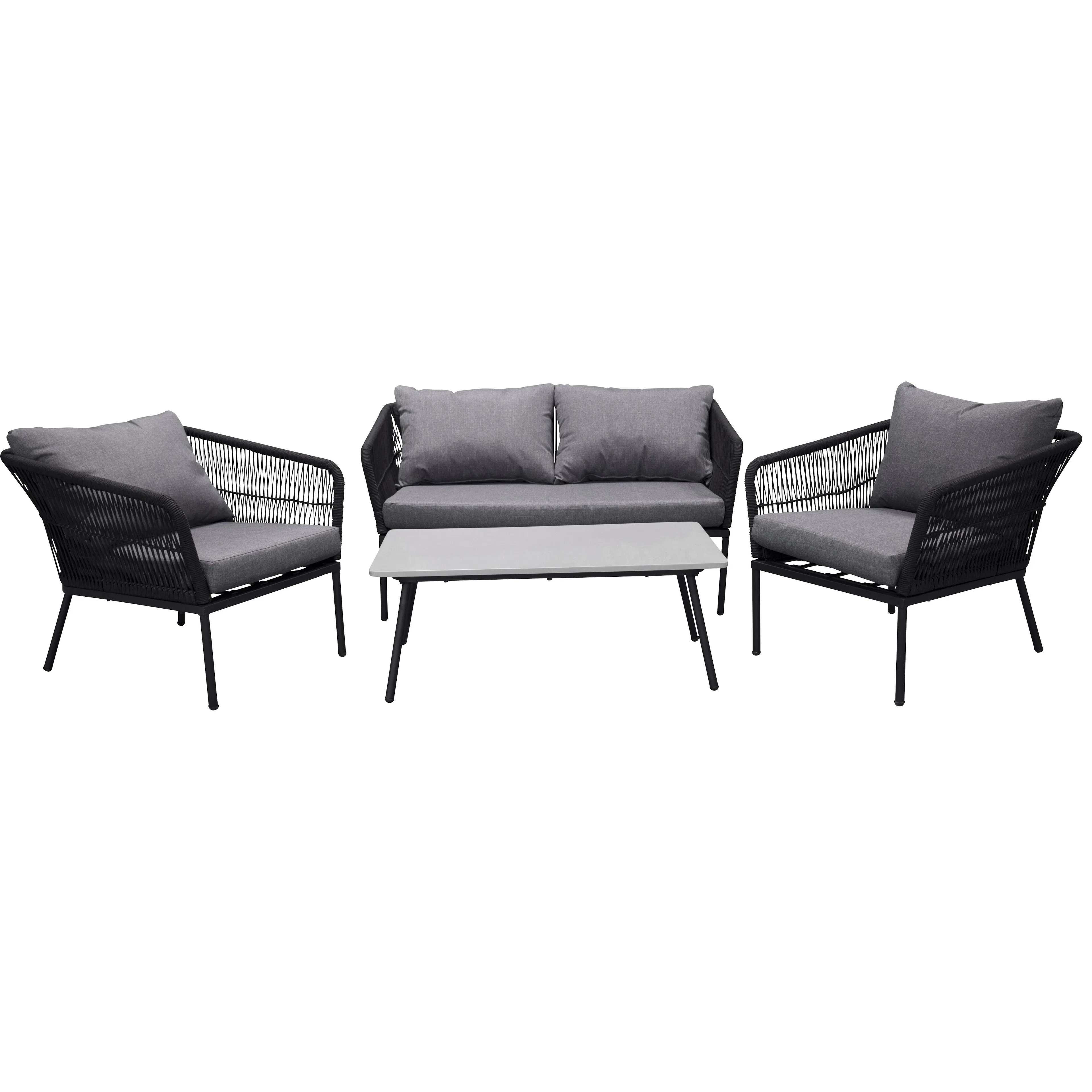Loungegrupp Venture Home Leon, 2-Sits Soffa, 2 Fåtöljer & Bord - Inklusive Dynor