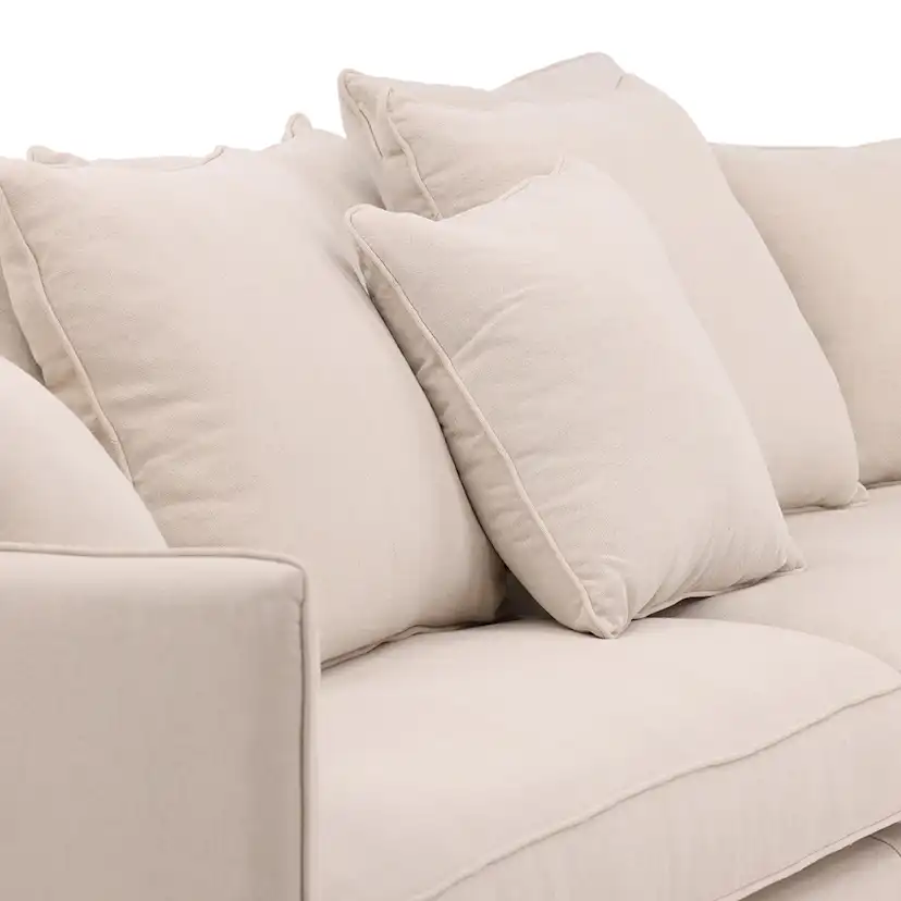 Soffa Vind Segelskären Beige 3-Sits med Tallben & Linnekuddar