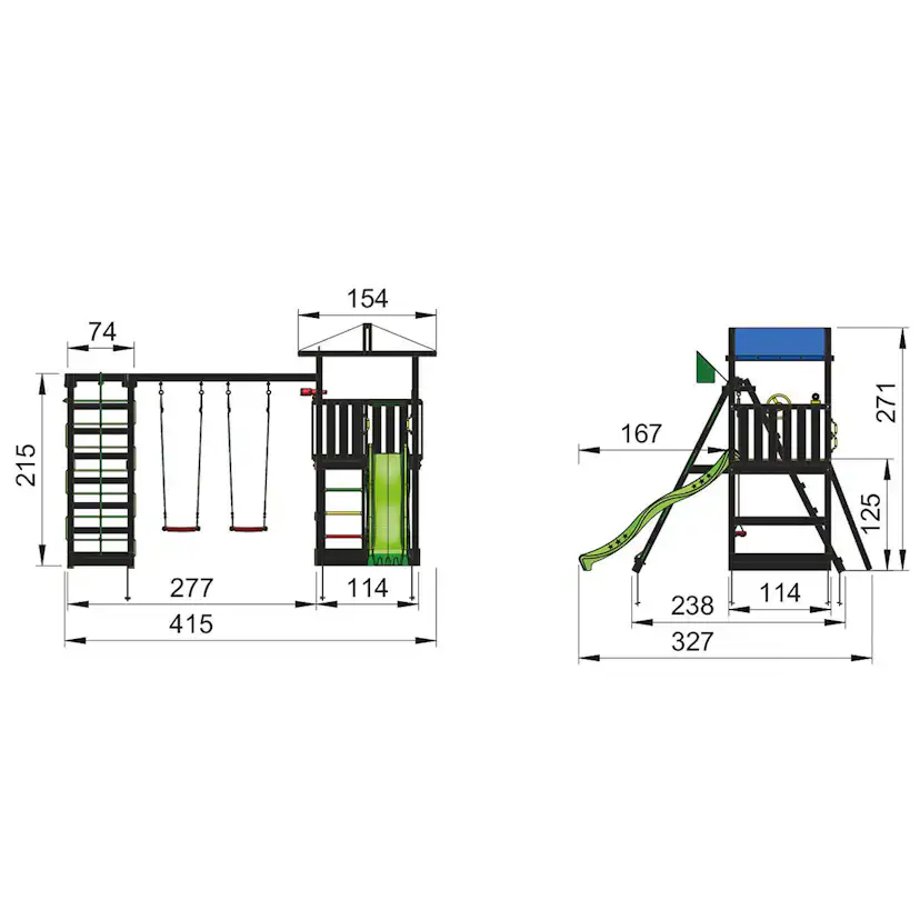 Lektorn Jungle Gym Hut Komplett Inkl Climb Module Xtra och Rutschkana