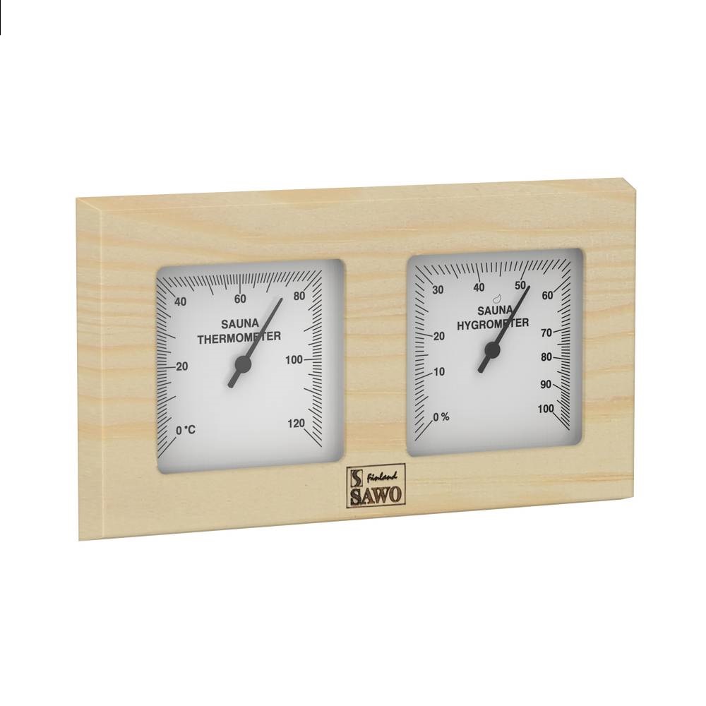 Termohygrometer för bastu Lådtyp med täckande kvadrater 140x Tall
