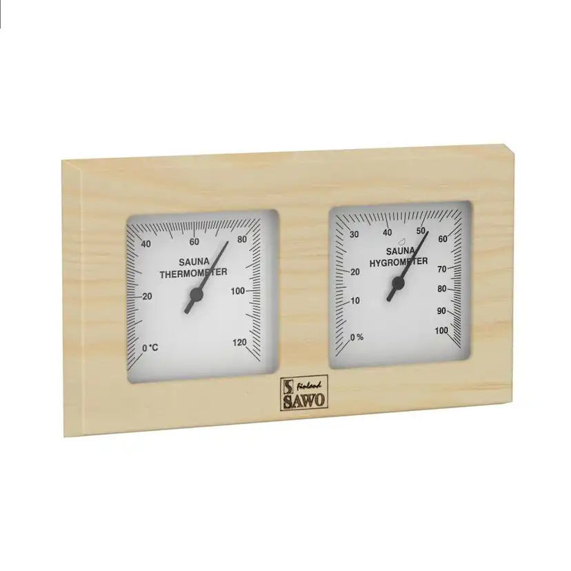 Termohygrometer för bastu Lådtyp med täckande kvadrater 140x Tall