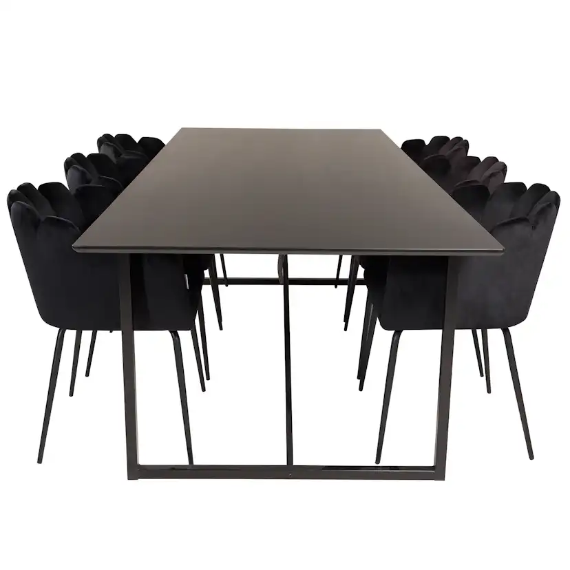 Palace Matbord - Svart / Svart - 240*100*H75+Limhamn - Chair Svart