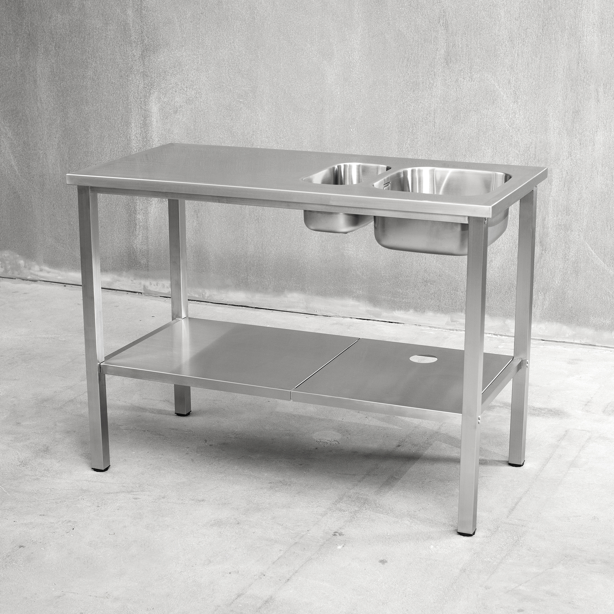 Bänkstativ Vilan Stainless Variant Stativ och Underhylla med hål