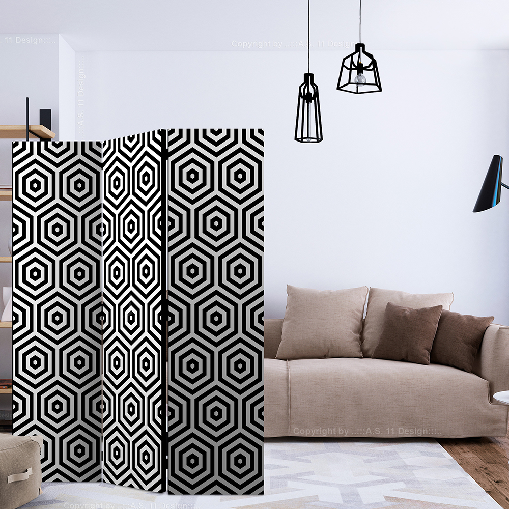 Rumsavdelare Skärmvägg Arkiio Black And White Hypnosis 135x172 cm