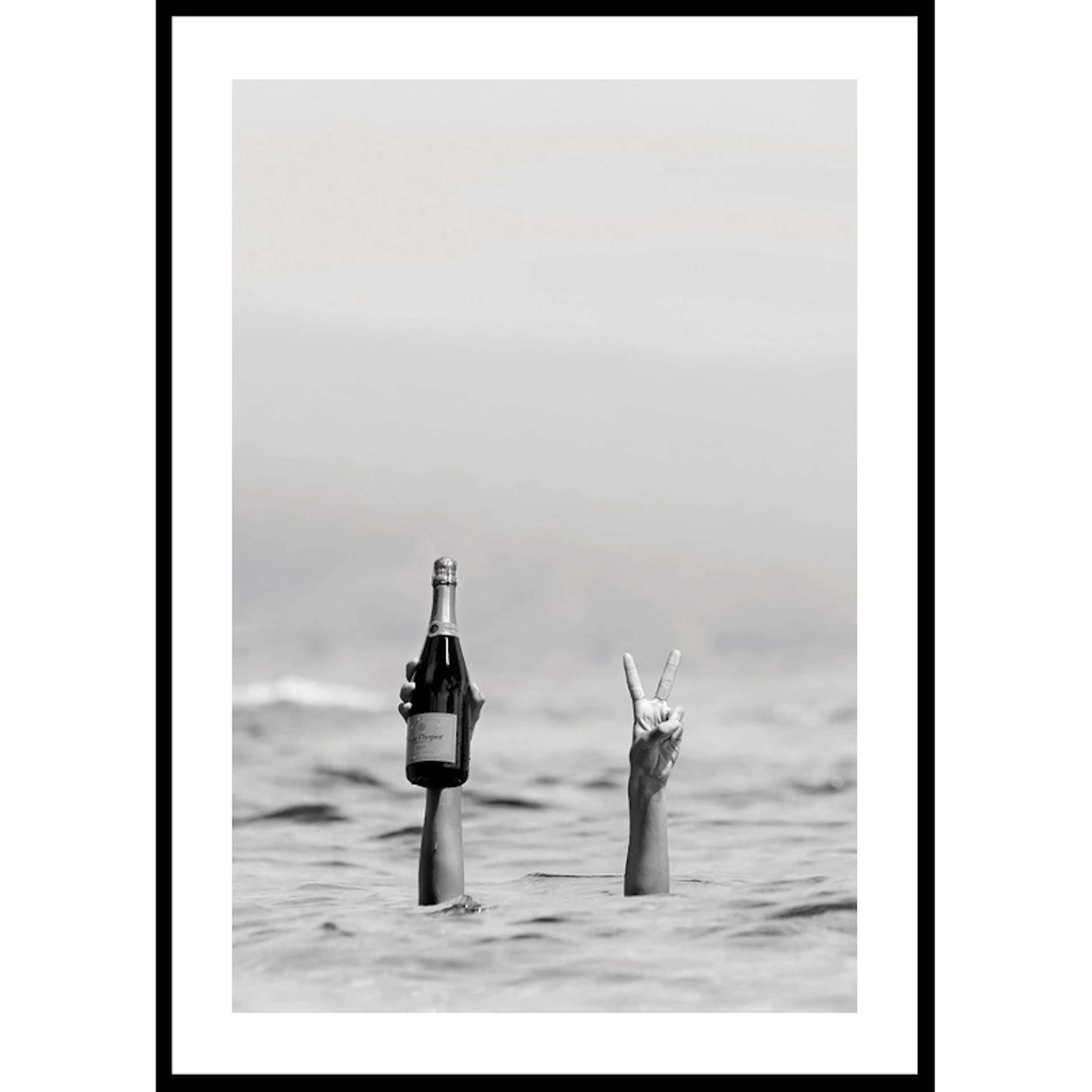 Poster Gallerix Champagne Victory B&W