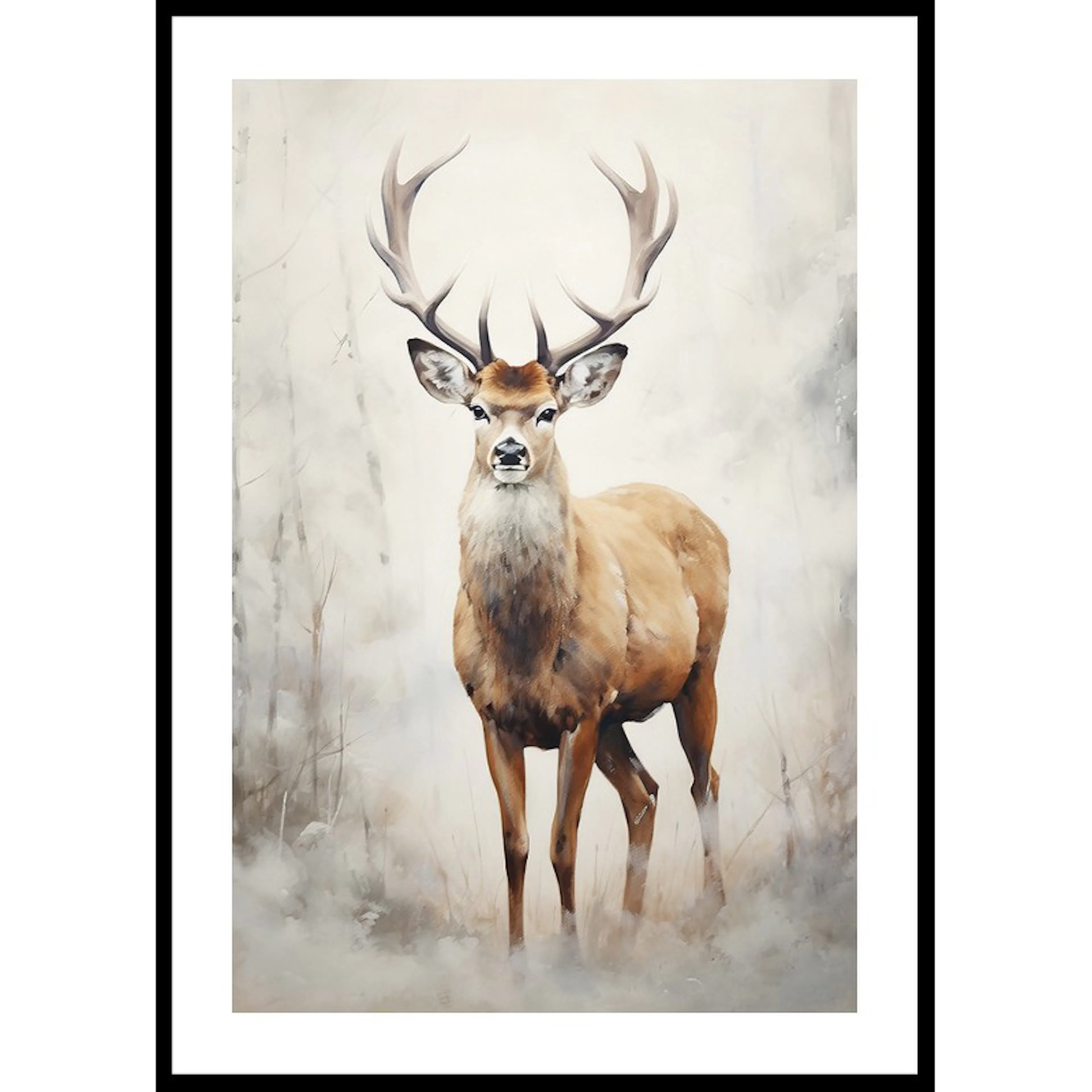 Poster Gallerix Watercolor Painted Deer