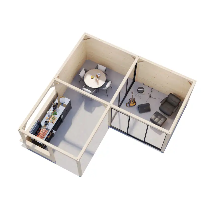 Lenna 24,9 m2 Set 709 Slide Plus WTDIP Impregnerad transparent