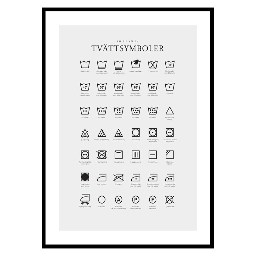 Poster Gallerix Tvättsymboler