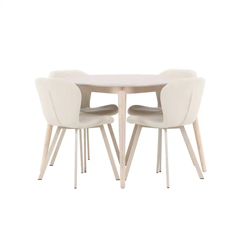 Matgrupp Venture Home Flora Ø120 cm med 4st Lilja Matstolar