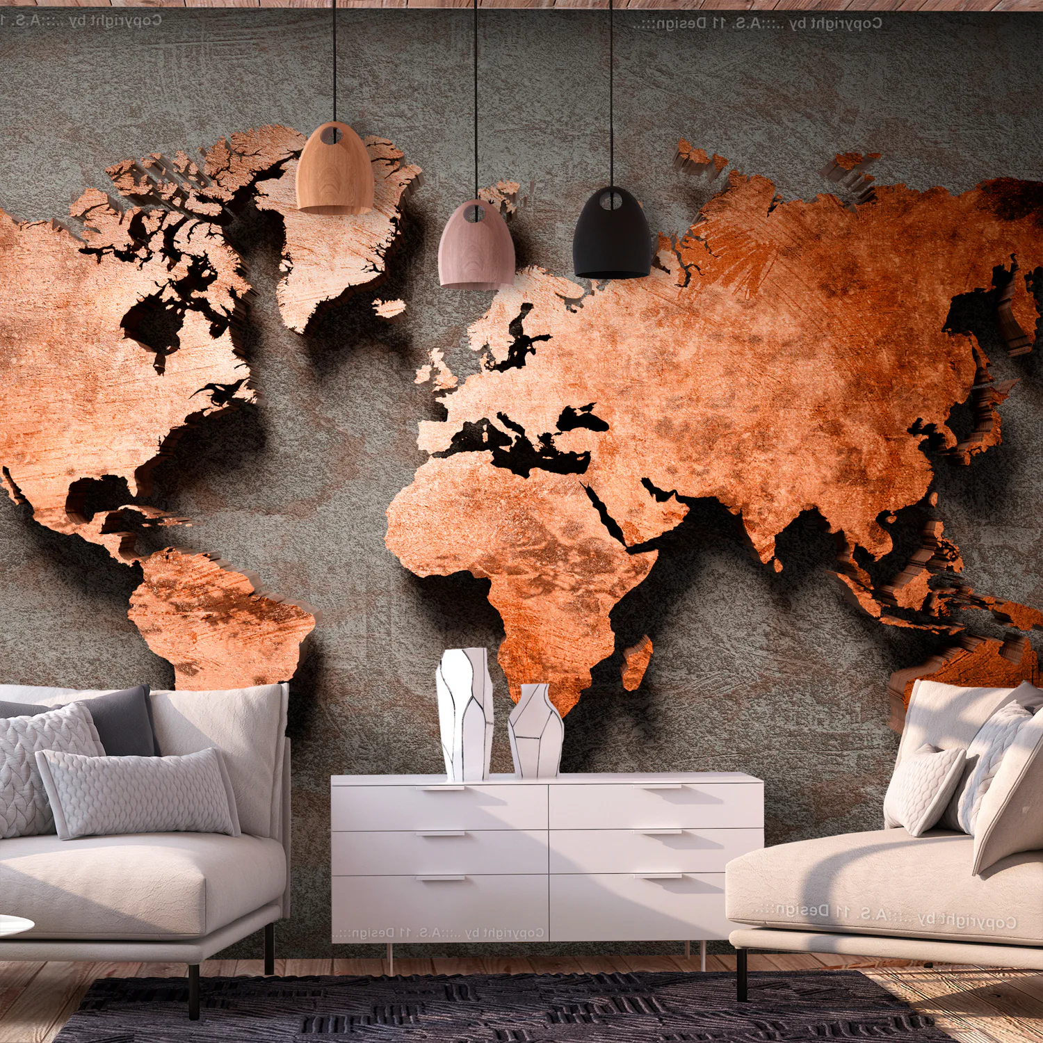 Fototapet Arkiio Copper Map