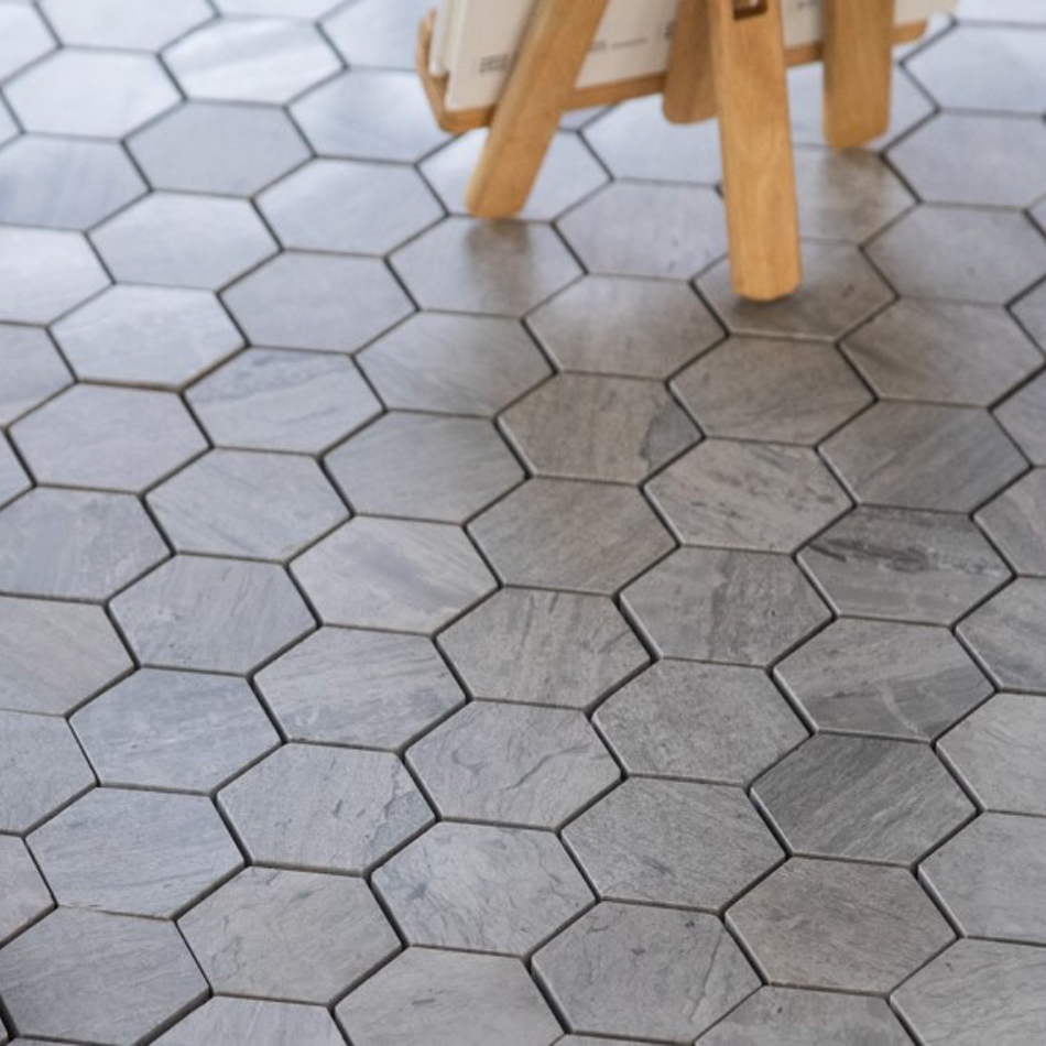Natursten ArtStone Norway Blue Hexagon Polerad 5x5 cm