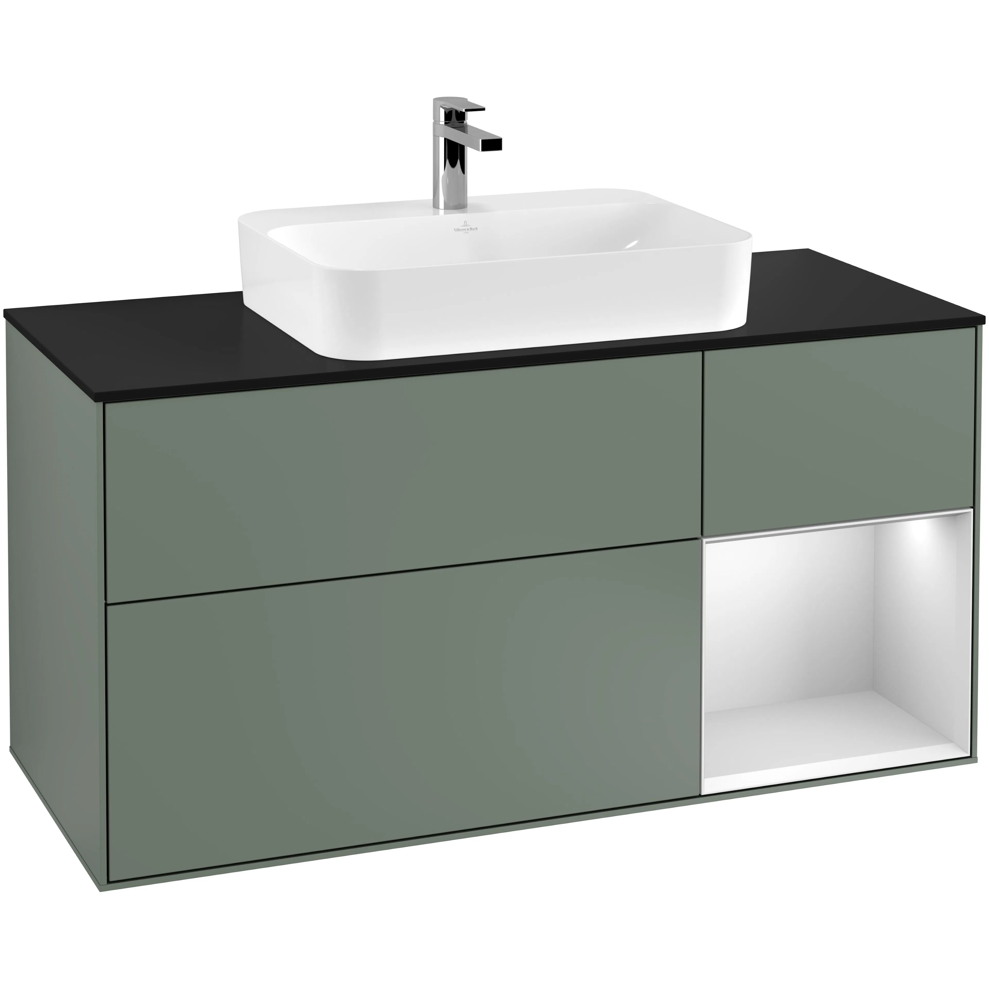 Tvättställsskåp Villeroy & Boch Finion med 3 Lådor Hylla och Bänkskiva för Ytmonterat Tvättställ