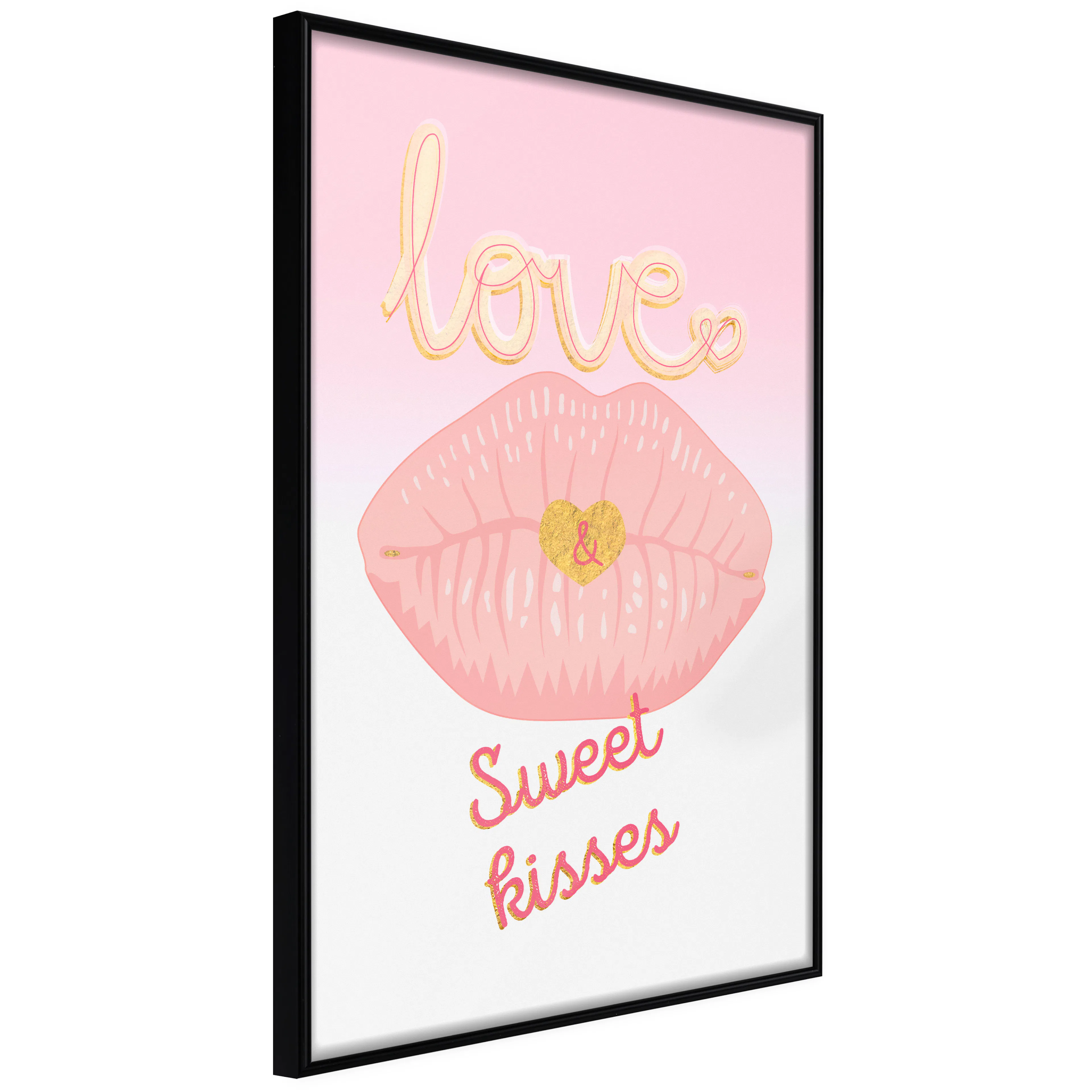 Affisch - Sweet Kisses [Poster] 40x60 Svart ram, 40x60 cm