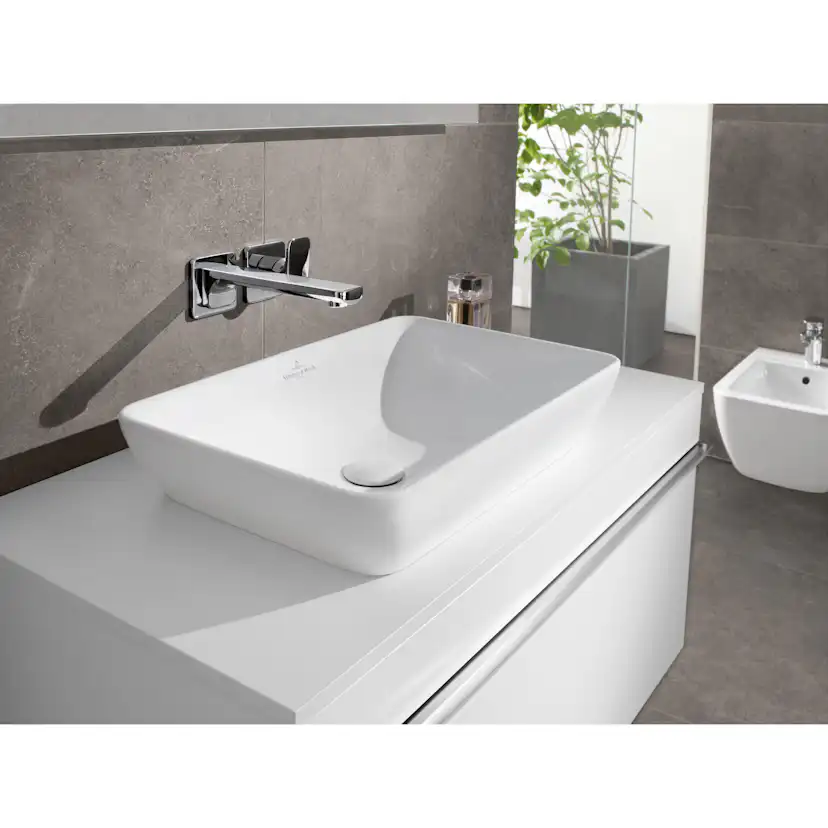 Tvättställ villeroy & Boch Venticello 411355R1 Vit Alpin CeramicPlus, för Väggmonterad blandare