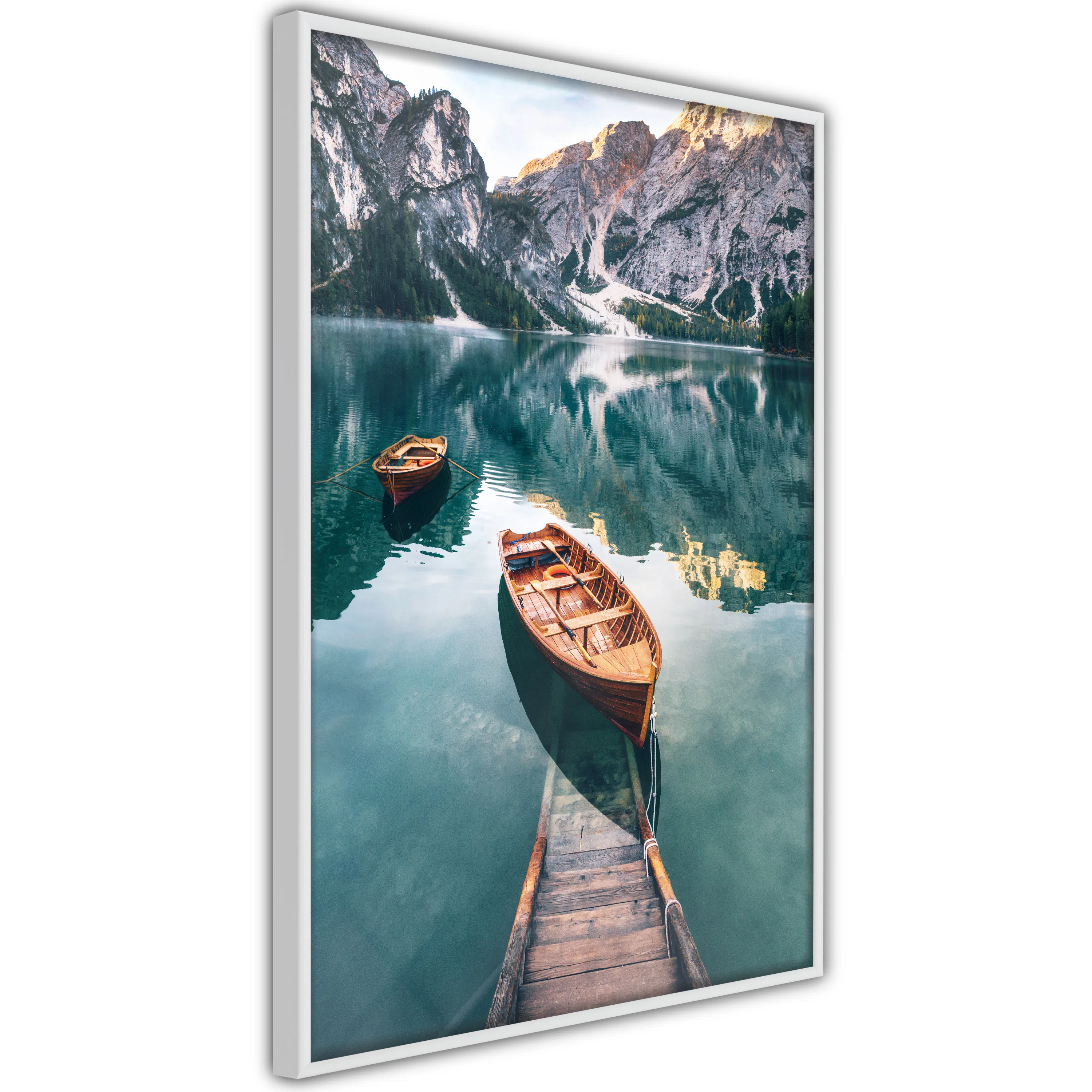 Poster Artgeist Affisch Boats In Dolomites