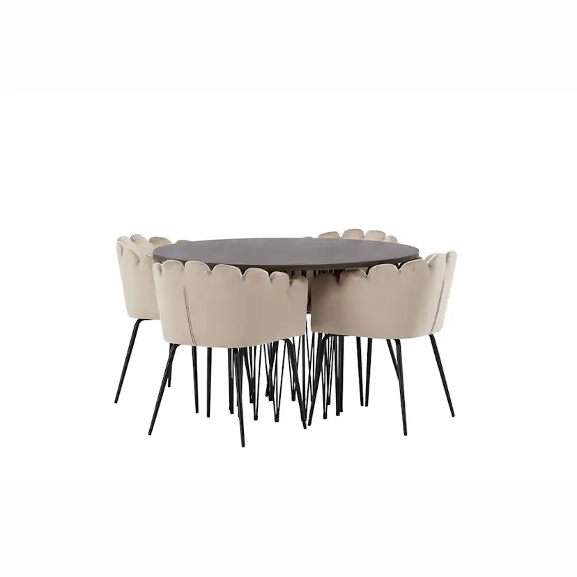 Matgrupp furniture/fashion Stone med 4 Limhamn Stolar Runt